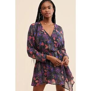 Free People Twilight Floral Print Teegan Mini Dress